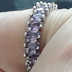 •☆New! Genuine Amethyst Eternity s80 Ring